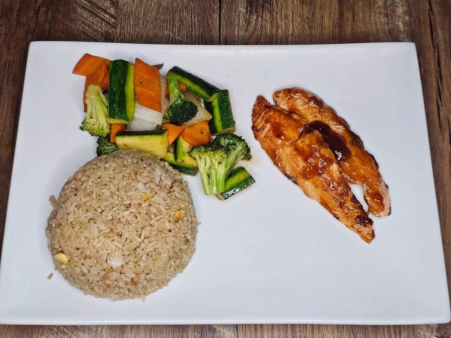 Hibachi Salmon Dinner.