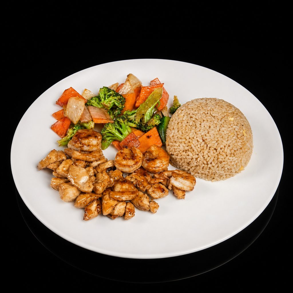 Chicken & Shrimp Hibachi Lunch.